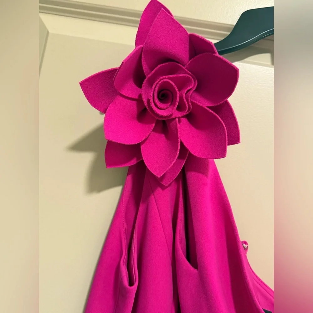 Xscape Pink One Shoulder Gown Asymmetrical Sleeveless - Picture 3 of 7